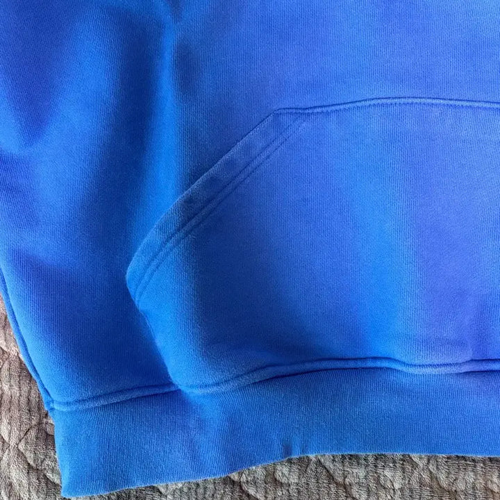 [BUNJANG] Attentionrow Snap Button Oversized Hoodie Blue / [1] 어텐션로우 스냅 버튼 오버핏 후드티 블루