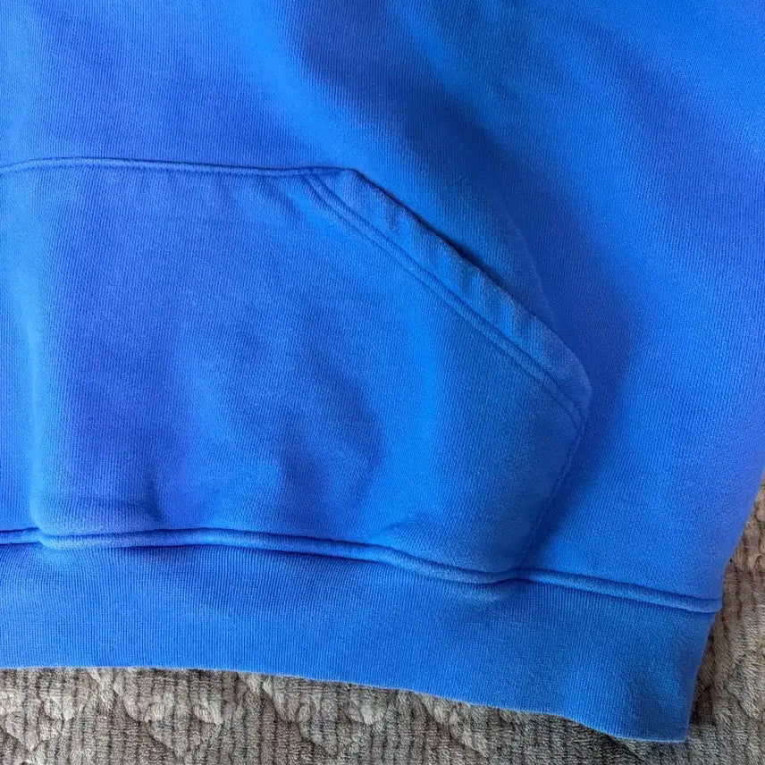 [BUNJANG] Attentionrow Snap Button Oversized Hoodie Blue / [1] 어텐션로우 스냅 버튼 오버핏 후드티 블루