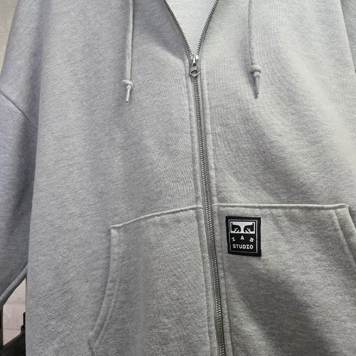 [BUNJANG] IAB Studio Fleece Hoodie (Gray, XL) / IAB스튜디오 기모 후드집업 (무료배송)