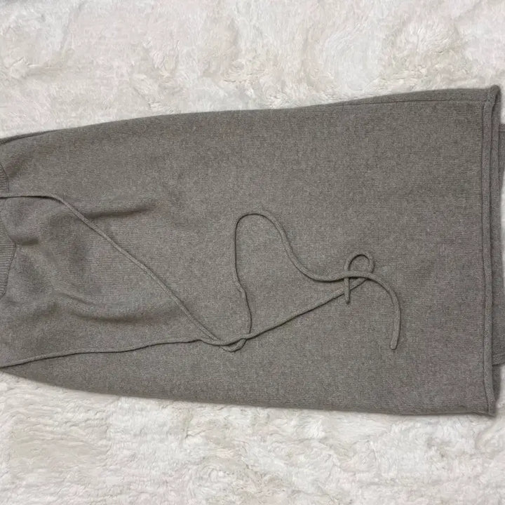 [BUNJANG] J.Rium Raccoon Wrap Skirt Beige / 제이리움 라쿤 랩 스커트 베이지