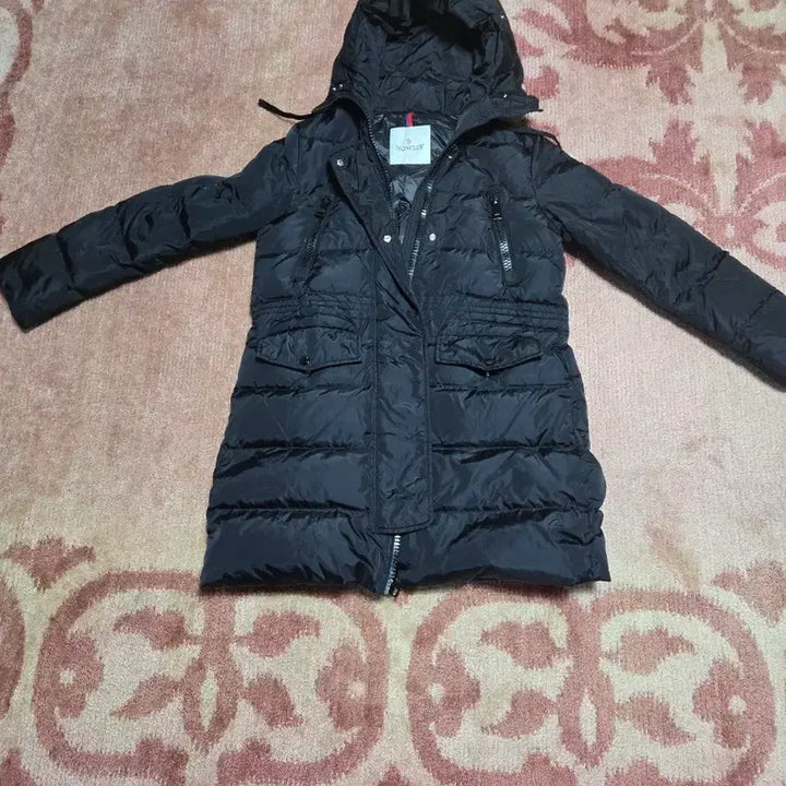 [BUNJANG] Moncler Women's Black Padded Coat Size 1 / 몽클레어 정품 여성 블랙 패딩 코트/1싸이즈