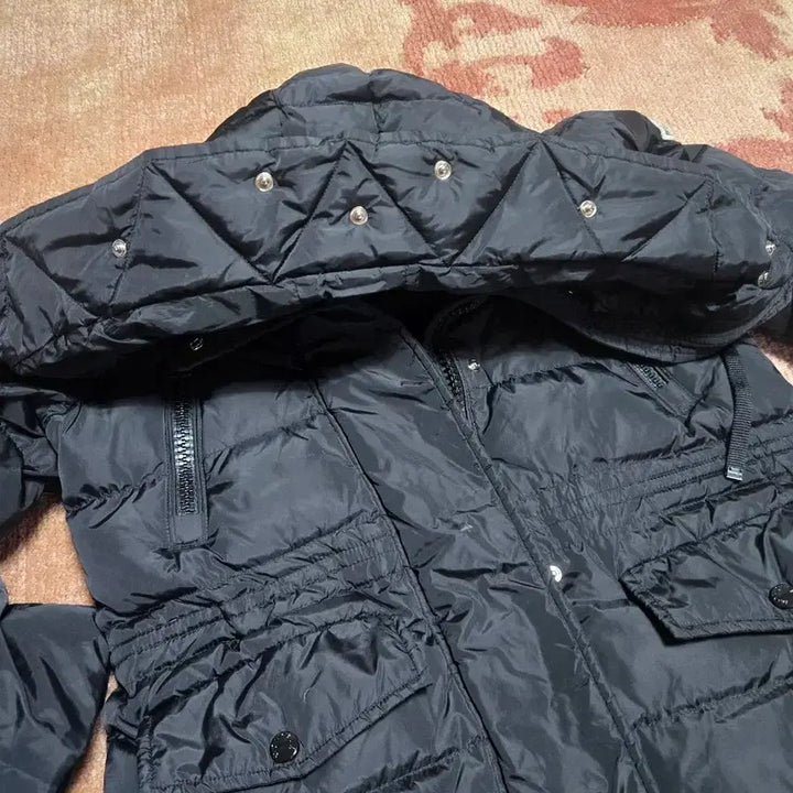 [BUNJANG] Moncler Women's Black Padded Coat Size 1 / 몽클레어 정품 여성 블랙 패딩 코트/1싸이즈
