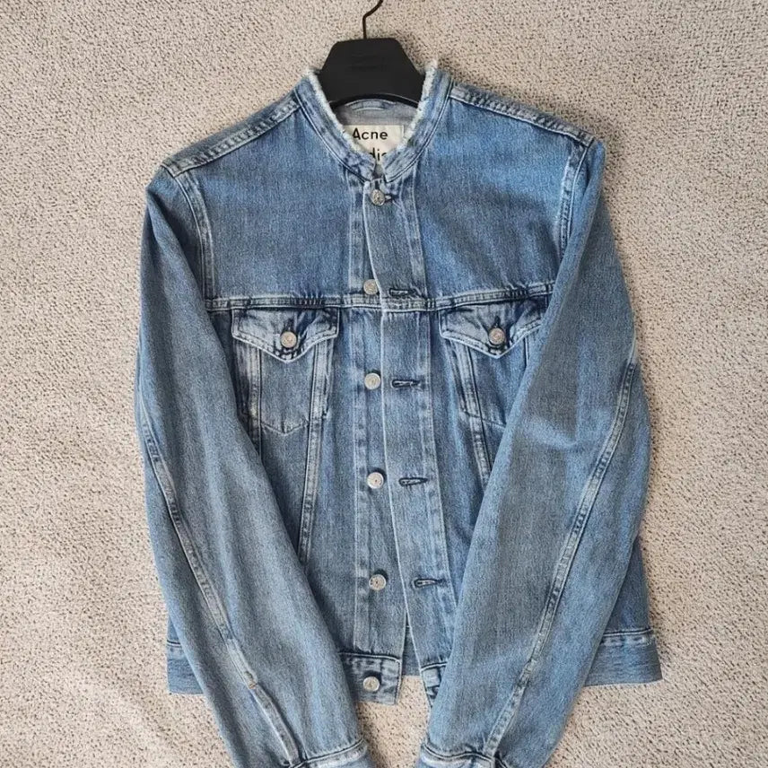 [BUNJANG] Acne Studios Non-collar Denim Jacket / 아크네 스튜디오 논카라 청자켓/ 46사이즈 (지코 착용제품)