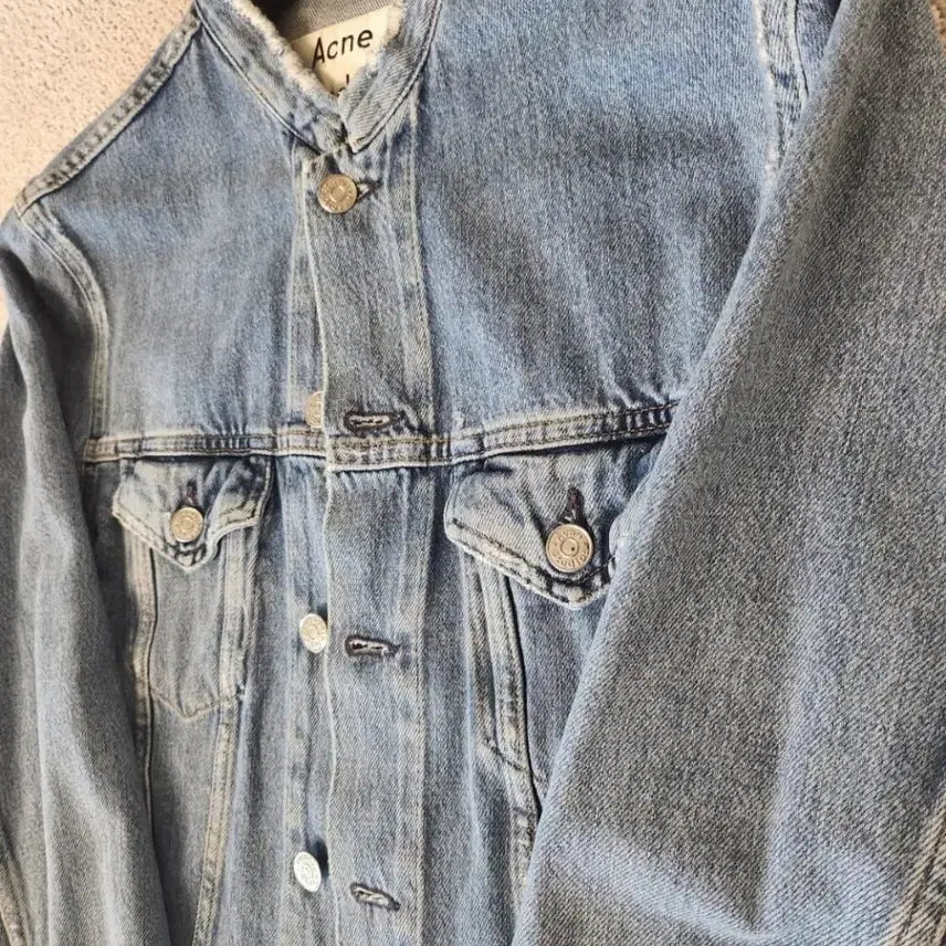 [BUNJANG] Acne Studios Non-collar Denim Jacket / 아크네 스튜디오 논카라 청자켓/ 46사이즈 (지코 착용제품)