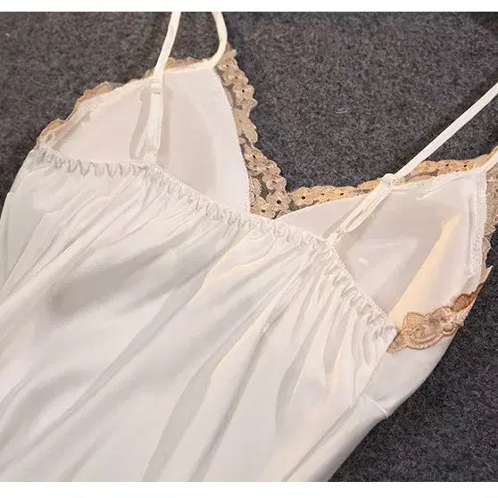 [BUNJANG] Silk Lace Cami Dress Pajamas / 실크 레이스 나시 원피스 잠옷(패드포함)