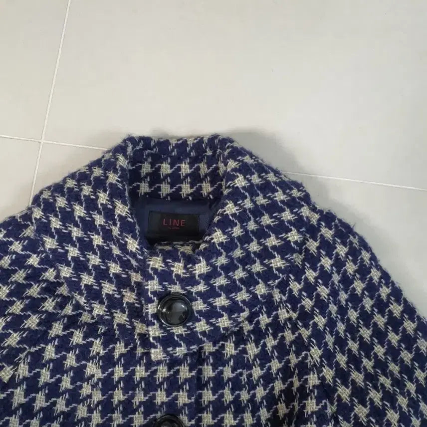 [BUNJANG] LINE Houndstooth Check Coat / LINE 하운드투스 체크 코트