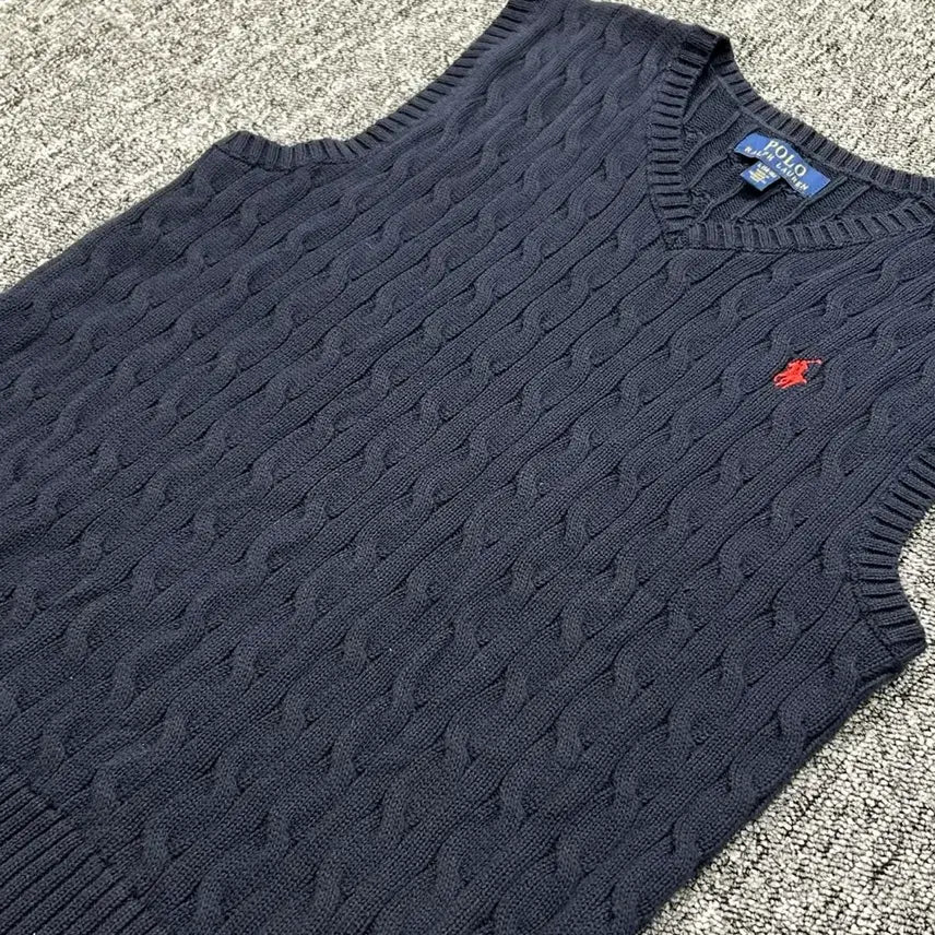 [BUNJANG] Polo Ralph Lauren Cable Knit Vest / 폴로 랄프로렌 케이블 니트 베스트