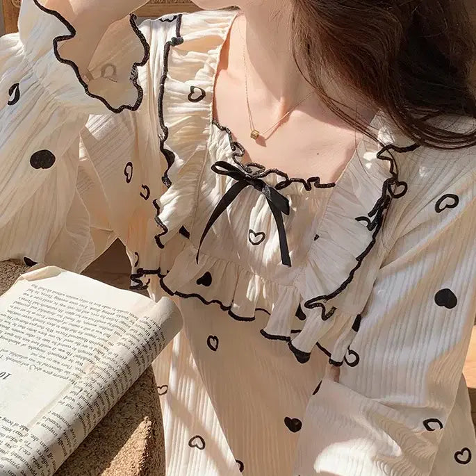 [BUNJANG] Princess Style Long Sleeve Pajamas / 긴팔 프린세스룩 잠옷