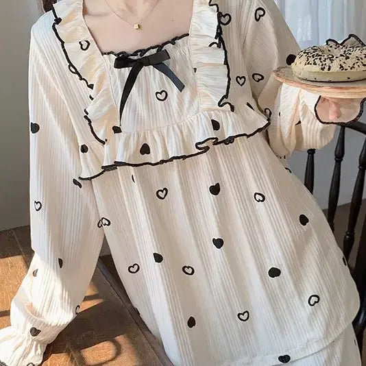 [BUNJANG] Princess Style Long Sleeve Pajamas / 긴팔 프린세스룩 잠옷