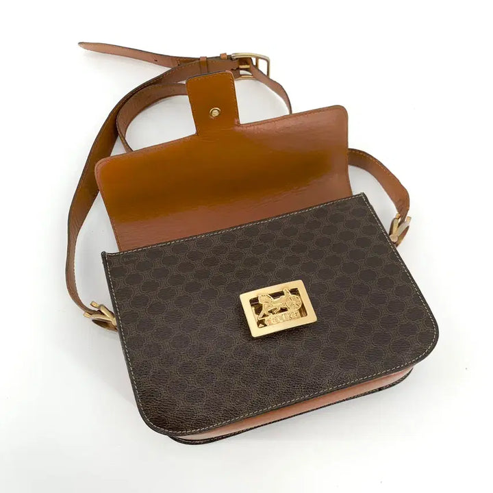 [BUNJANG] Celine Vintage Macadam Canvas Shoulder Bag / 셀린느 셀린 빈티지 마카담 캔버스 마차 버클 숄더백