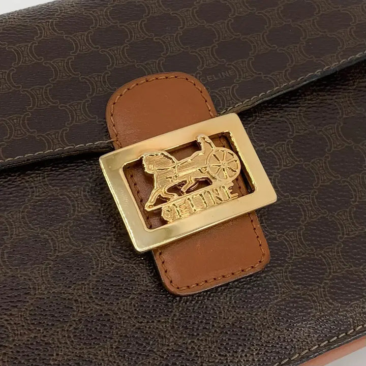 [BUNJANG] Celine Vintage Macadam Canvas Shoulder Bag / 셀린느 셀린 빈티지 마카담 캔버스 마차 버클 숄더백