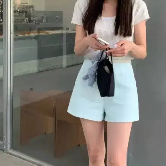 [BUNJANG] Liet Mint Tweed Pants / 리에뜨 민트 트위드 팬츠