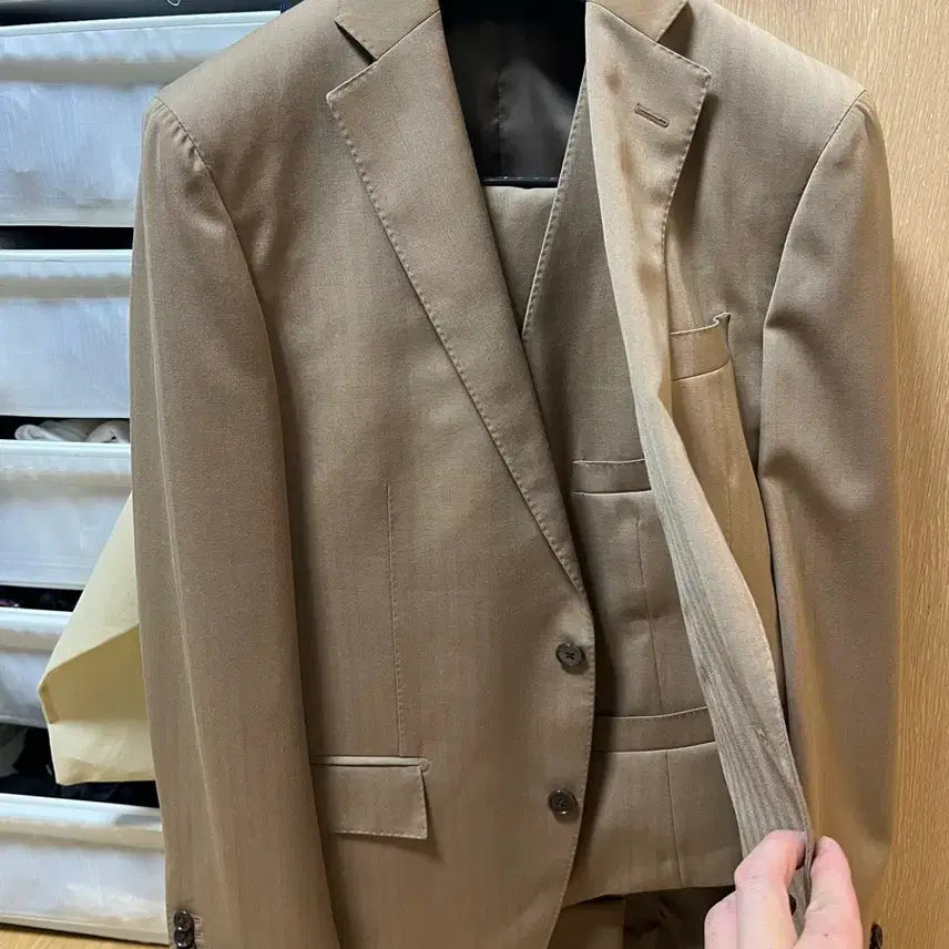 [BUNJANG] Suit Company Camel 3-Piece Suit / 수트컴퍼니 카멜 3피스 수트 48