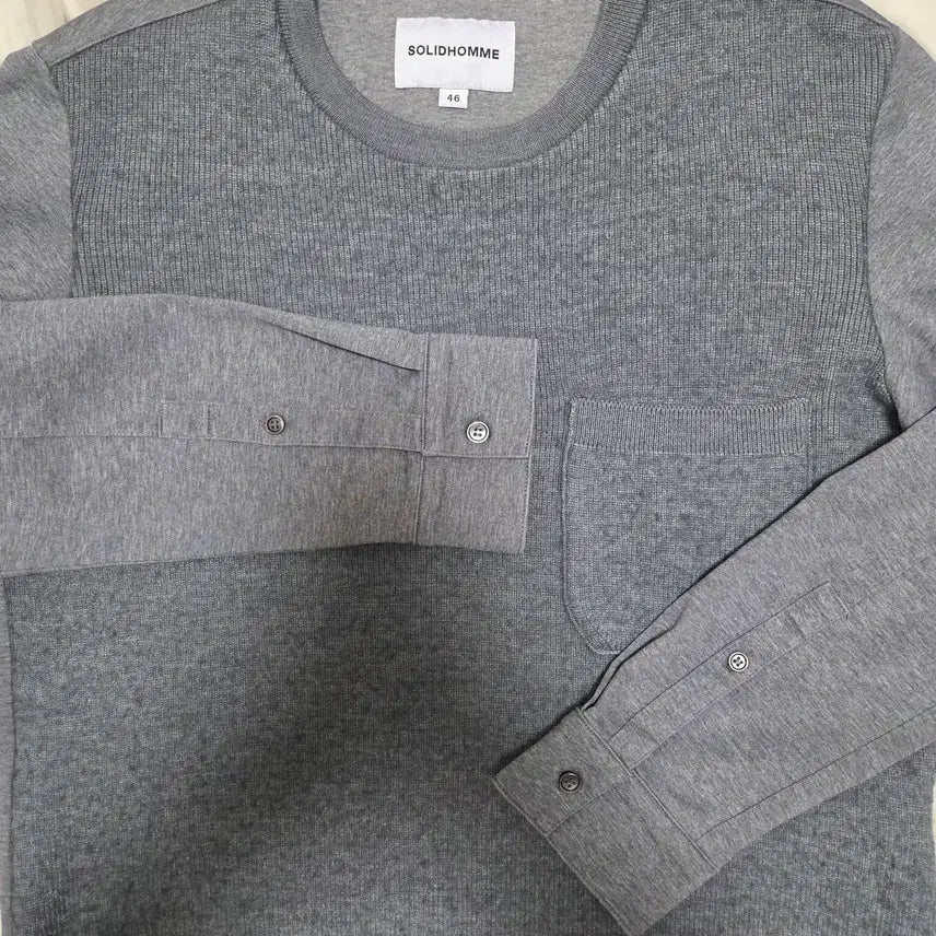 [BUNJANG] Solid Homme Gray Knit Shirt / 솔리드옴므 그레이 니트 셔츠