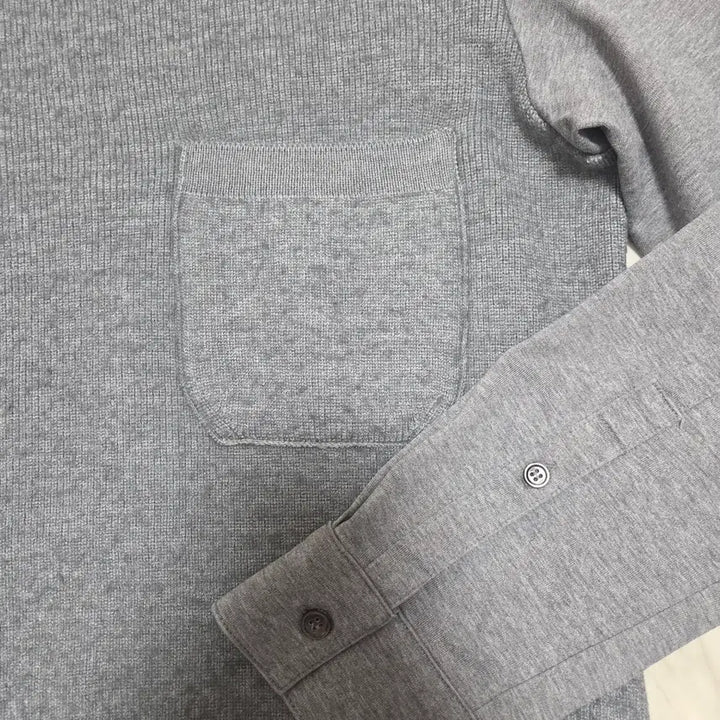 [BUNJANG] Solid Homme Gray Knit Shirt / 솔리드옴므 그레이 니트 셔츠