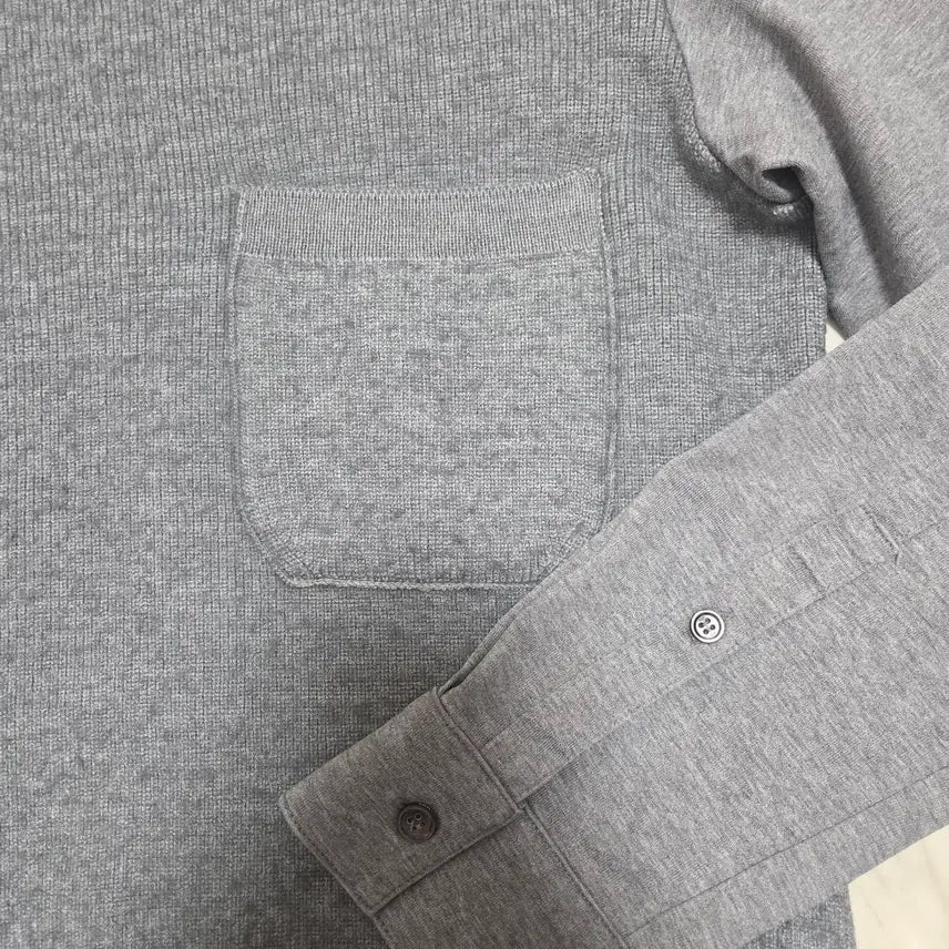 [BUNJANG] Solid Homme Gray Knit Shirt / 솔리드옴므 그레이 니트 셔츠