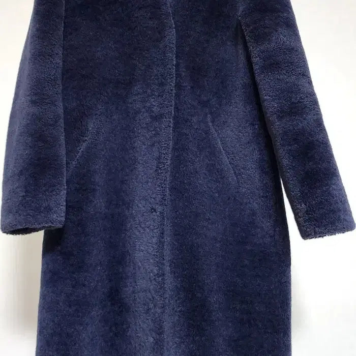 [BUNJANG] YUMER Muse Reversible Long Mustang Navy Coat / 유메르 뮤즈 리버시블 롱 무스탕 네이비 F사이즈