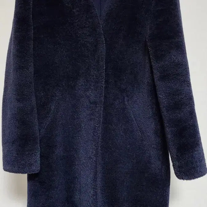 [BUNJANG] YUMER Muse Reversible Long Mustang Navy Coat / 유메르 뮤즈 리버시블 롱 무스탕 네이비 F사이즈