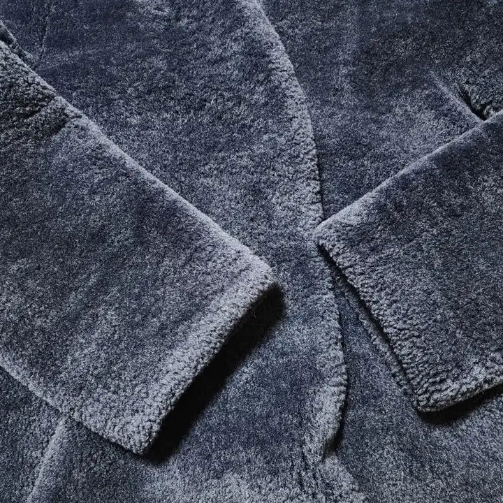 [BUNJANG] YUMER Muse Reversible Long Mustang Navy Coat / 유메르 뮤즈 리버시블 롱 무스탕 네이비 F사이즈