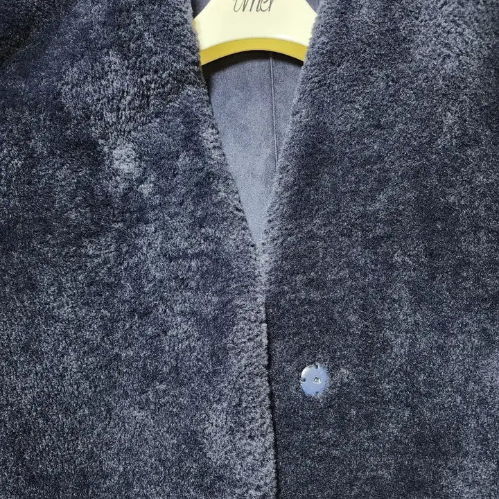 [BUNJANG] YUMER Muse Reversible Long Mustang Navy Coat / 유메르 뮤즈 리버시블 롱 무스탕 네이비 F사이즈