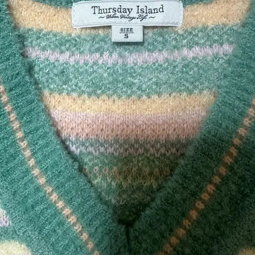[BUNJANG] Thursday Island Striped Knit Vest / 써스데이아일랜드 니트 베스트
