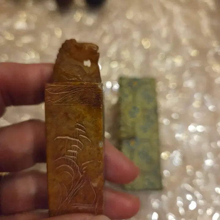 [BUNJANG] Lion Sculpture Seal Stamp + Case / 사자 조각 전각돌 도장 + 케이스