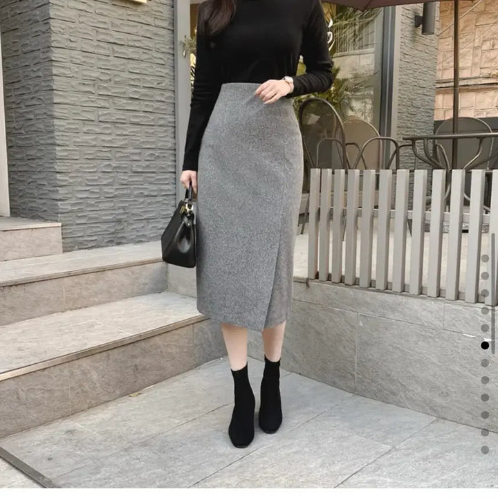 [BUNJANG] Attrangs Slit Long Winter Skirt / 아뜨랑스 겨울 슬릿스커트