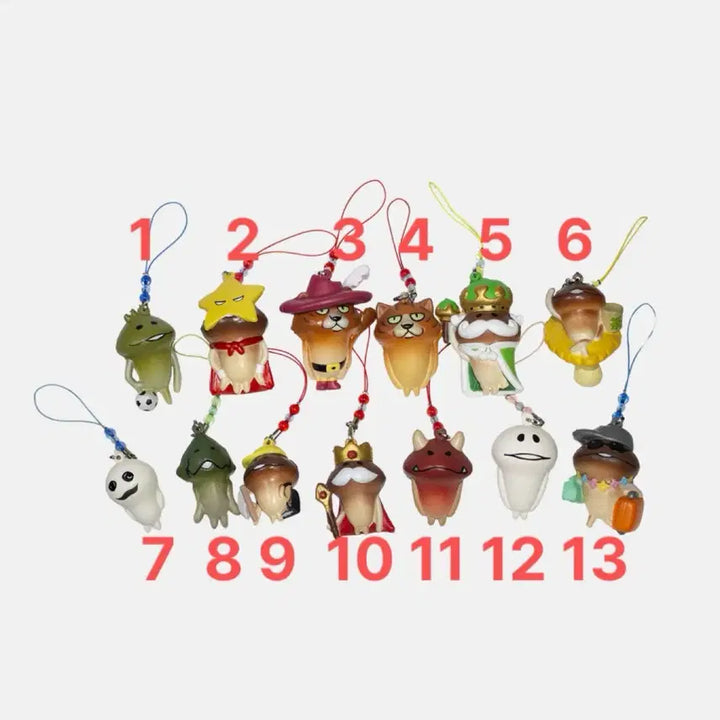 [BUNJANG] Nameko Squishy Beads Strap Keyring (13 Types) / 나메코 스퀴시 비즈 스트랩 키링 13종