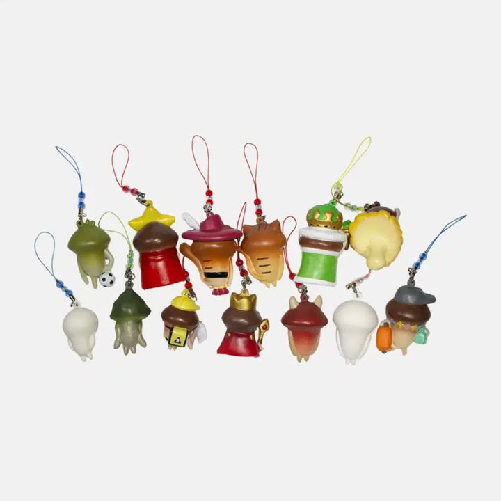 [BUNJANG] Nameko Squishy Beads Strap Keyring (13 Types) / 나메코 스퀴시 비즈 스트랩 키링 13종