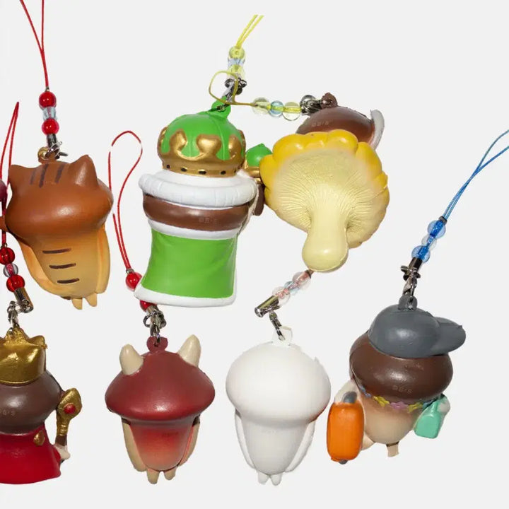 [BUNJANG] Nameko Squishy Beads Strap Keyring (13 Types) / 나메코 스퀴시 비즈 스트랩 키링 13종