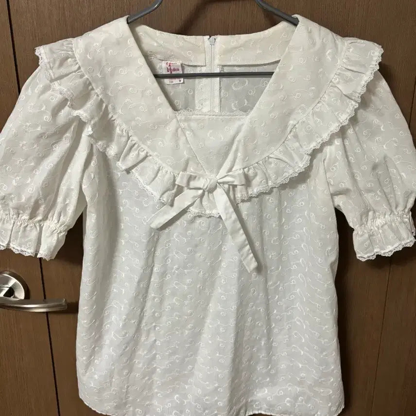 [BUNJANG] Malco Modes Vintage Lace Blouse / Malco Modes 미국빈티지 빅카라 퍼프소매 레이스 블라우스 M