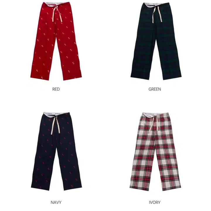 [BUNJANG] Who.A.U California Red Pajama Pants / 후아유 캘리포니아 레드 파자마 바지 잠옷 로브 커플 신혼