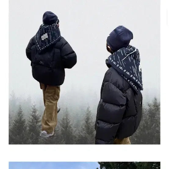 [BUNJANG] TOII Duck Down Patterned Muffler / 티오이 덕다운 머플러