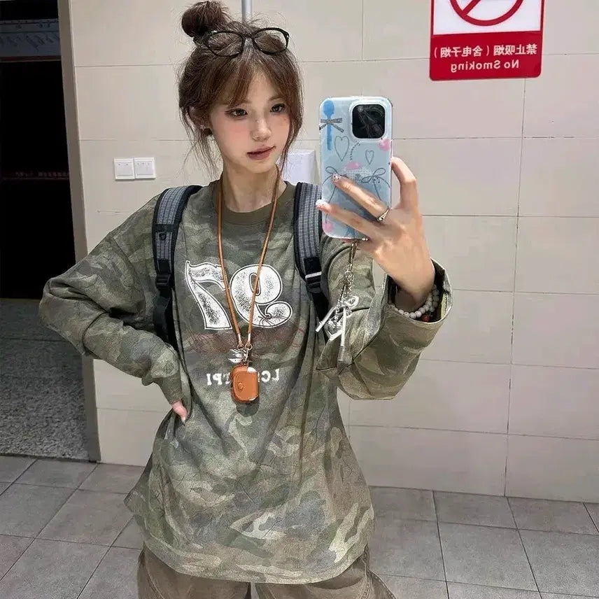 [BUNJANG] Military Camouflage T-shirt / 밀리터리 티셔츠 밀리터리룩 카모티셔츠 맨투맨 y2k 데일리룩 카모플라쥬