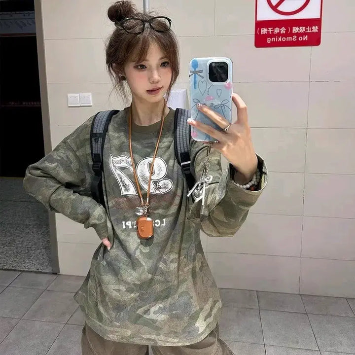 [BUNJANG] Military Camouflage T-shirt / 밀리터리 티셔츠 밀리터리룩 카모티셔츠 맨투맨 y2k 데일리룩 카모플라쥬