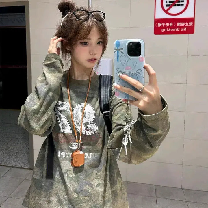 [BUNJANG] Military Camouflage T-shirt / 밀리터리 티셔츠 밀리터리룩 카모티셔츠 맨투맨 y2k 데일리룩 카모플라쥬