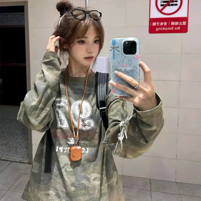 [BUNJANG] Military Camouflage T-shirt / 밀리터리 티셔츠 밀리터리룩 카모티셔츠 맨투맨 y2k 데일리룩 카모플라쥬