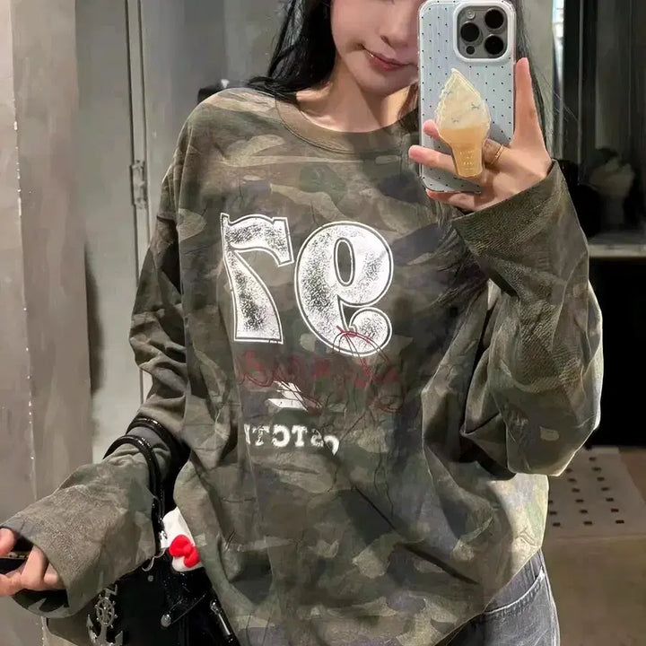 [BUNJANG] Military Camouflage T-shirt / 밀리터리 티셔츠 밀리터리룩 카모티셔츠 맨투맨 y2k 데일리룩 카모플라쥬