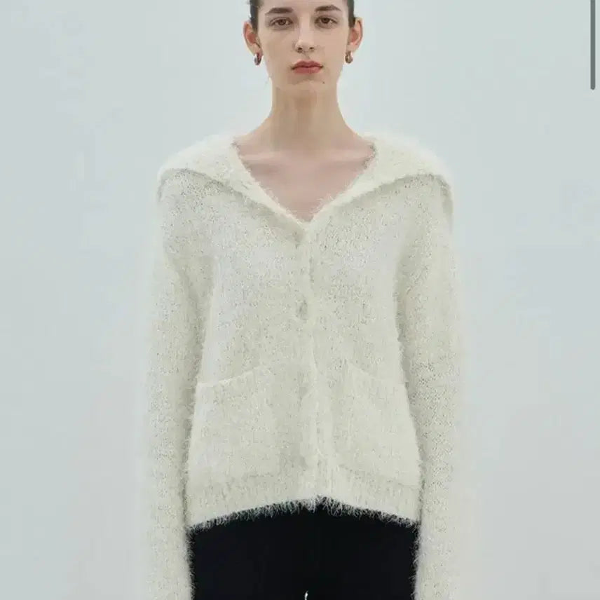 [BUNJANG] Diagonal Sailor Cardigan Ivory / 다이애그널 세일러 가디건 아이보리