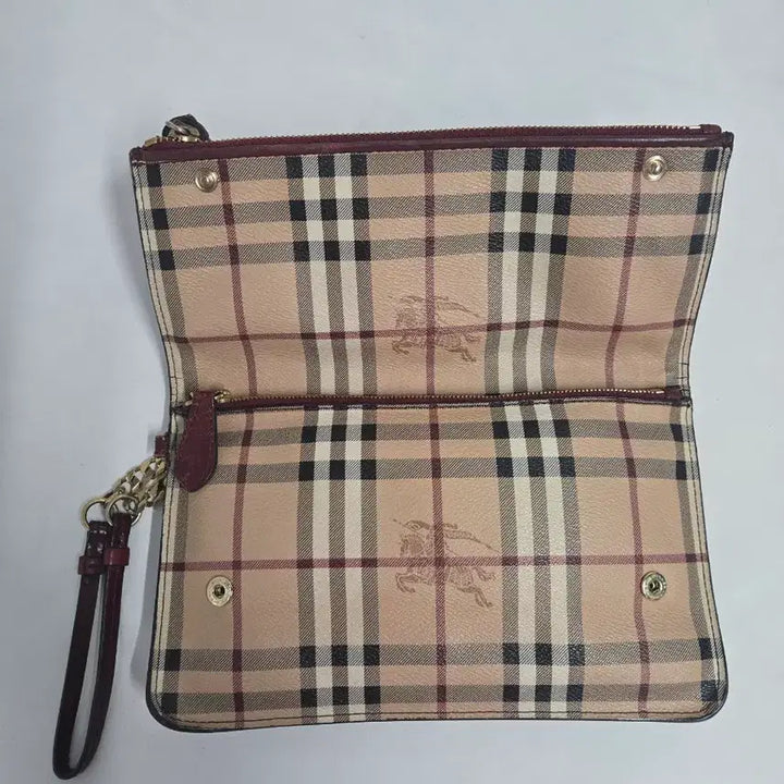 [BUNJANG] Burberry Check Leather Clutch / 버버리 체크 가죽 패턴 클러치 정품