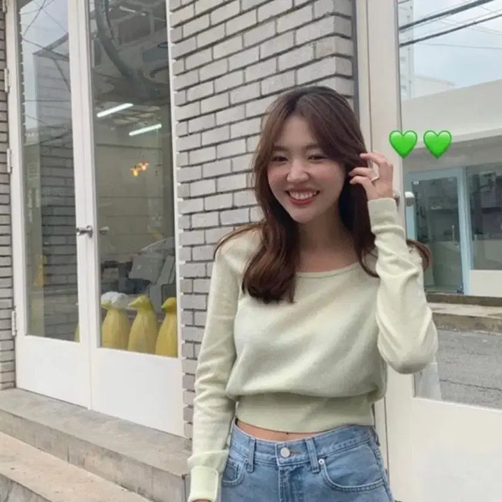 [BUNJANG] CODE:U Fine Knit - Lime / 코드유 파인니트(새상품)-라임색