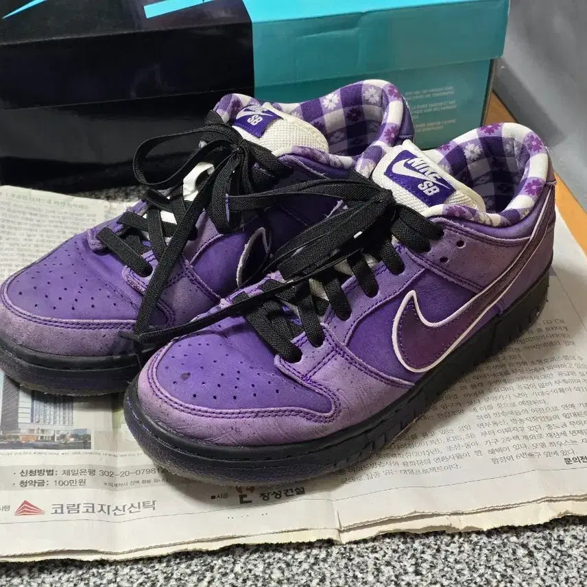 [BUNJANG] Nike SB Dunk Low Concepts Purple Lobster Sneakers / [250] 나이키 SB 덩크 로우 컨셉트 퍼플 랍스터 레귤러 박스