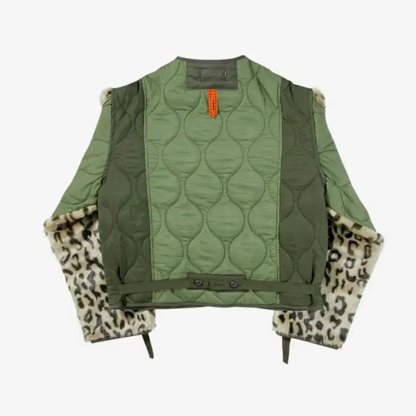 [BUNJANG] GORT Goat Padded Short Liner Jacket Khaki Leopard / GORT 고트 패딩 숏 라이너 자켓 카키 레오파드