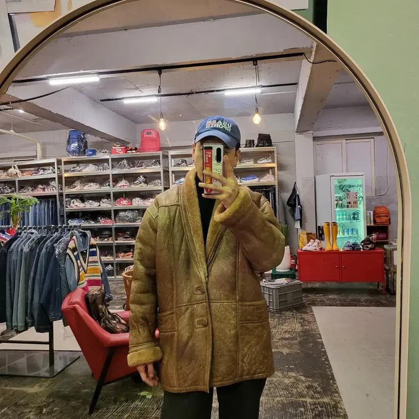 [BUNJANG] Real Leather Mustang Jacket (Size 88) / 리얼 레더 무스탕 자켓 (88)