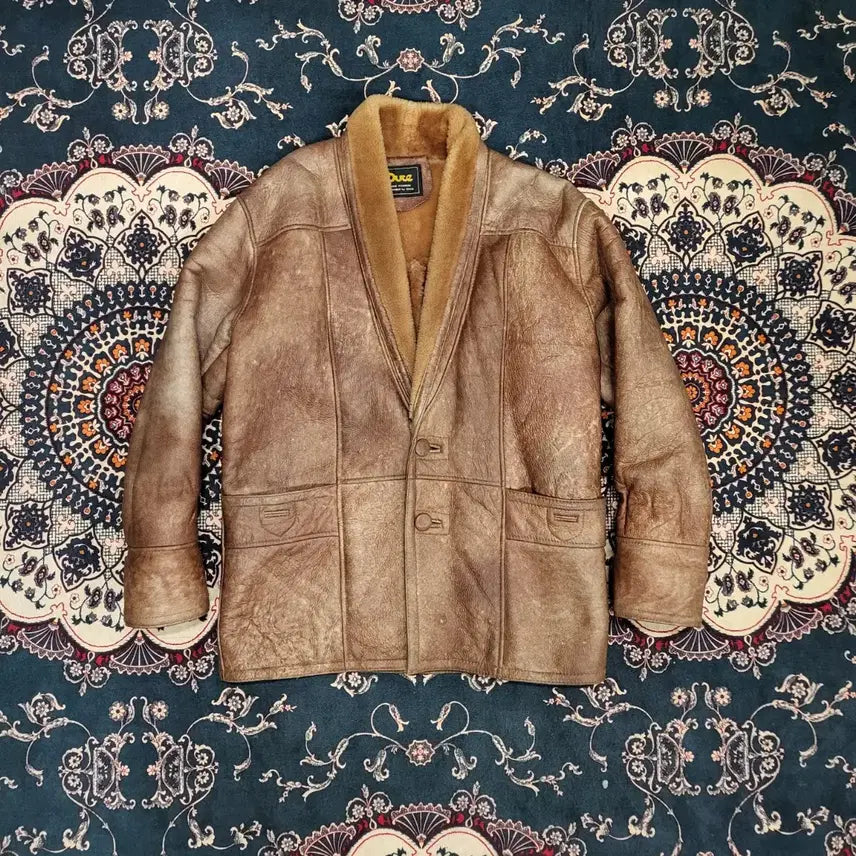 [BUNJANG] Real Leather Mustang Jacket (Size 88) / 리얼 레더 무스탕 자켓 (88)