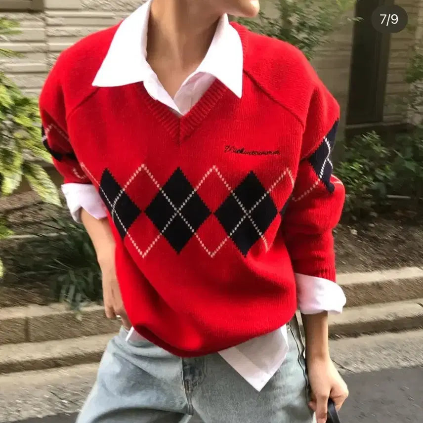 [BUNJANG] WITHOUT SUMMER Carol Argyle Knit / 위드아웃썸머 캐롤 아가일 니트