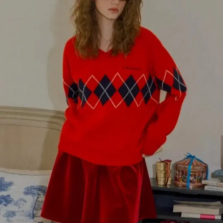 [BUNJANG] WITHOUT SUMMER Carol Argyle Knit / 위드아웃썸머 캐롤 아가일 니트