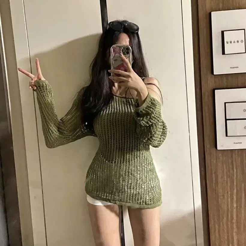 [BUNJANG] N/A Olive Knit / 올리브색 니트