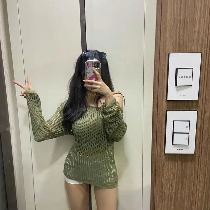 [BUNJANG] N/A Olive Knit / 올리브색 니트