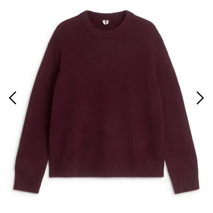 [BUNJANG] L Arket Heavy Knit Wool Sweater Dark Red / (L) 아르켓 헤비 니트 울 스웨터 다크레드